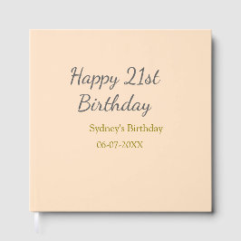 Livro De Visitas Pastel orange gray happy 21st birthday name date