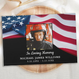 Livro De Visitas Patriotic Memorial USA American Flag Funeral