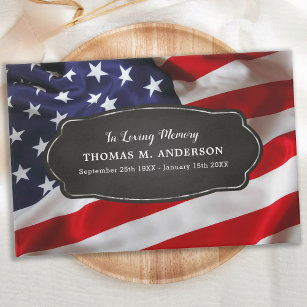 Livro De Visitas Patriótico EUA Veterano Memorial Funeral