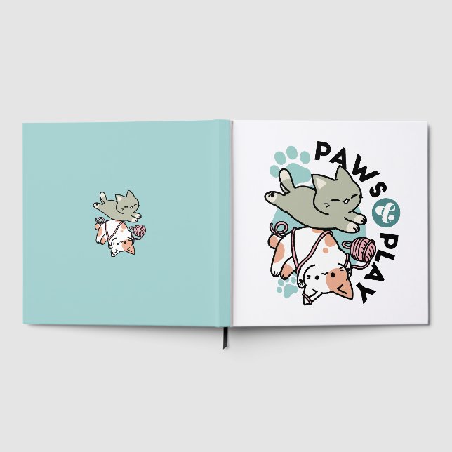 Livro De Visitas Paws and Play – Adorable Cat Illustration (Completo)