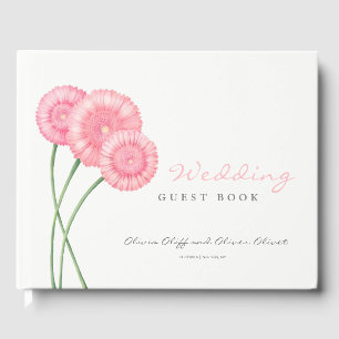 Livro De Visitas Peach Chrysanthemum Wedding