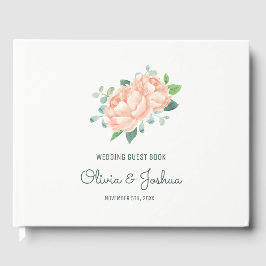 Livro De Visitas Peach Peony Wedding