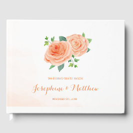 Livro De Visitas Peach Rosa Wedding