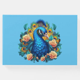 Livro De Visitas Peacock Com Rosas De Pêssego