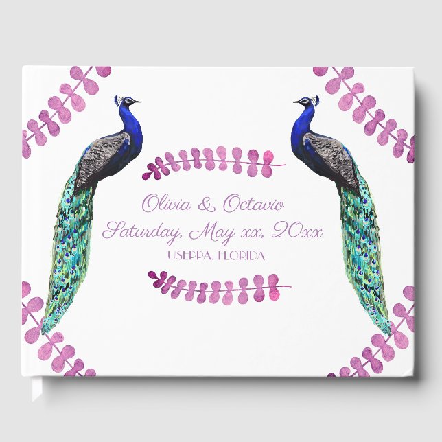 Livro De Visitas Peacock Wedding (Frente)