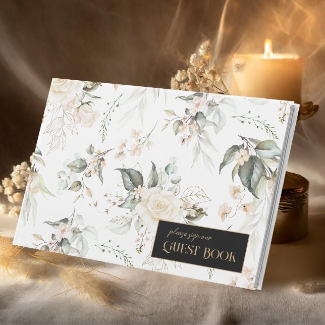 Livro De Visitas Pearl Blush Floral Pattern Wedding ID989 (Criador carregado)