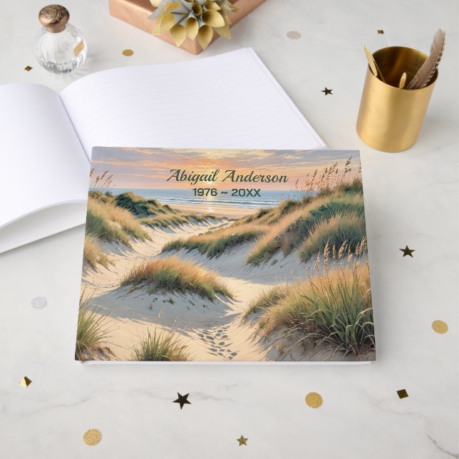 Livro De Visitas Pegadas na Duna da Praia (Frente aberta)