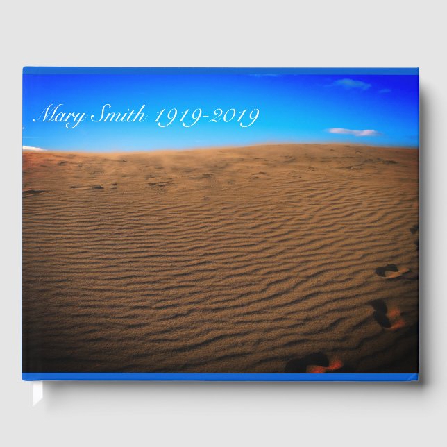 Livro De Visitas Pegadas no Funeral de Areia (Frente)