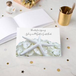 Livro De Visitas Peixe-estrela branco do jardim da praia e Floral