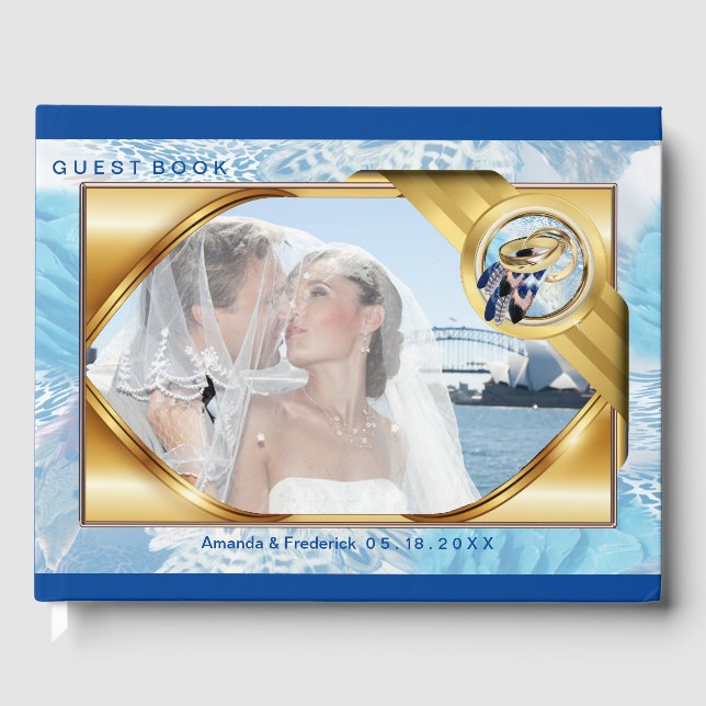 Livro De Visitas Pena azul de papagaio exótico (Frente)