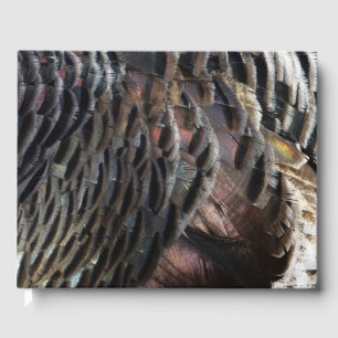 Livro De Visitas Penas Selvagens Turcas I Abstrato Nature Design