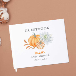 Livro De Visitas Pequeno Chá de fraldas de Abóbora Simples Moderno 