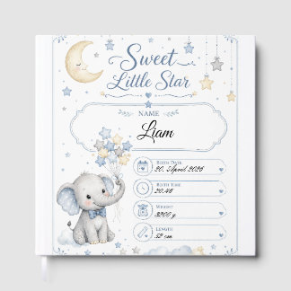 Livro De Visitas Personalisierbare Baby Geburtstafel mit Elefant
