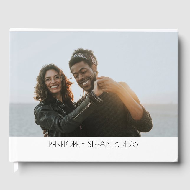 Livro De Visitas Personalização de casamento simples do Cheio na mo (Frente)