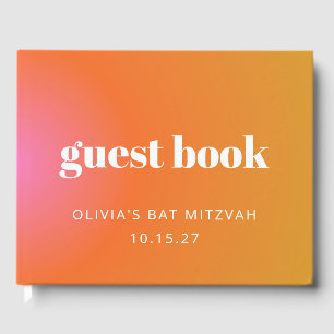 Livro De Visitas Personalizado Bat Mitzvah Único com Gradiente Lara