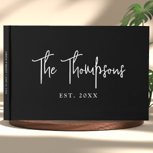 Livro De Visitas Personalizado Com O Script De Caligrafia Elegante