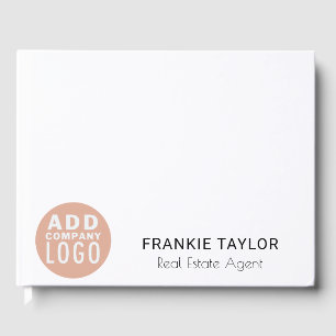 Livro De Visitas Personalizado da empresa de logotipo comercial