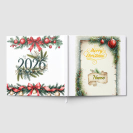 Livro de Visitas Personalizado de Natal Rústico em