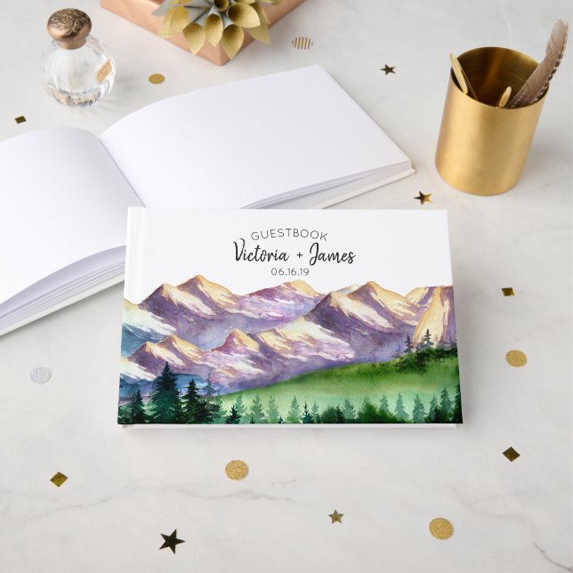 Livro de Visitas Personalizado para Casamento Rúst (Frente aberta)
