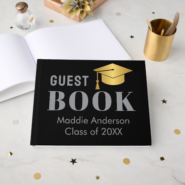 Livro de Visitas Personalizado Preto (Frente aberta)