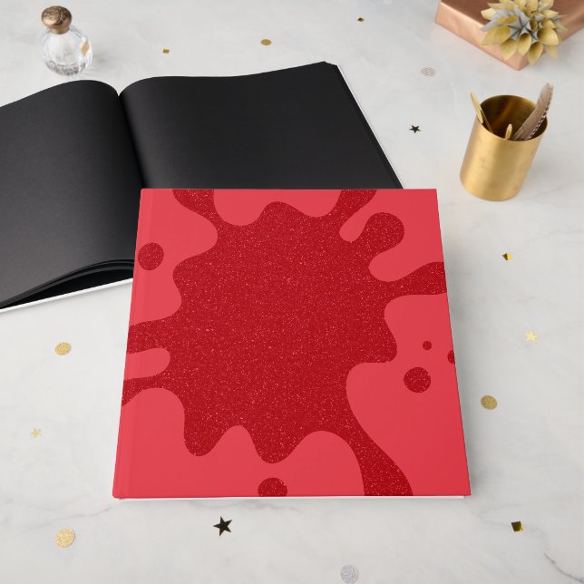 Livro de Visitas Personalizado Red Splash Tomate V (Frente aberta)