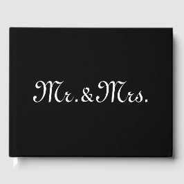 Livro De Visitas Personalizar com branco preto do monograma do casa