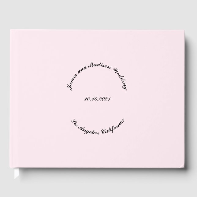 Livro De Visitas Personalizar nome, data, casamento de rosas claro (Frente)