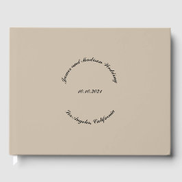 Livro De Visitas Personalizar nome, data, preto, beige do casamento
