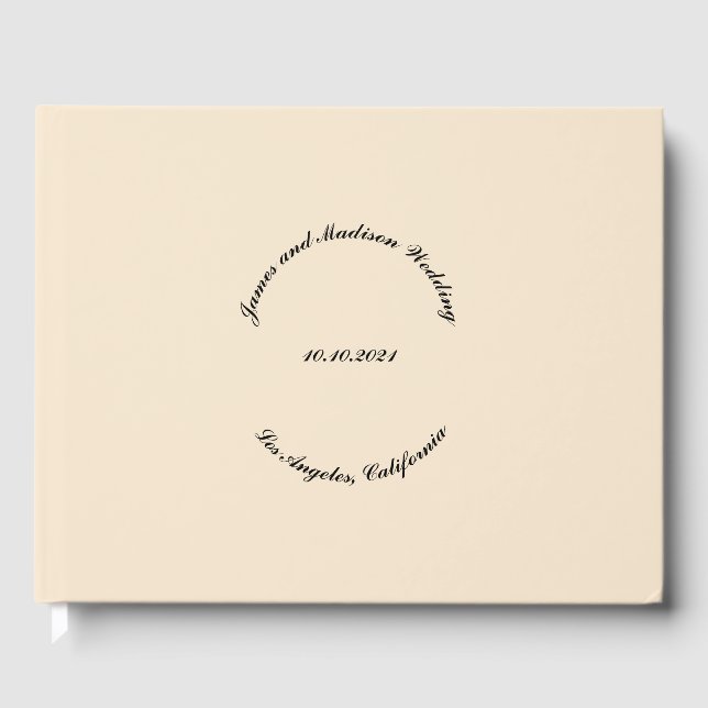 Livro De Visitas Personalizar nome, data, preto, casamento de champ (Frente)