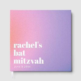 Livro De Visitas Personalized Trendy Lavender Purple Bat Mitzvah