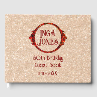 Livro De Visitas Personalized Vintage Velvet Paper