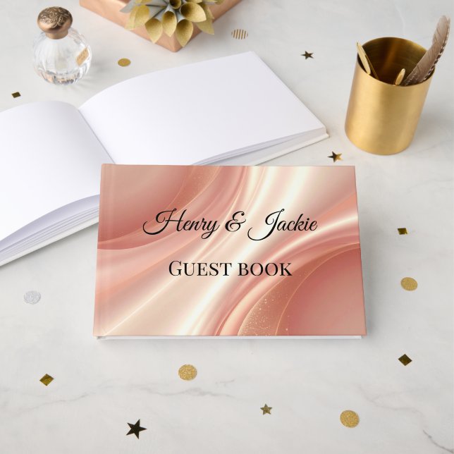 Livro De Visitas Personalized Wedding Guest Book (Frente aberta)