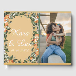 Livro De Visitas Pêssegos lindos e Poster de Foto Colorida Foliage