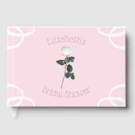 Livro De Visitas Petal de Rosa Branca Chá de Noiva