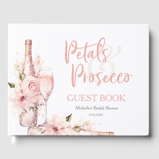 Livro de Visitas Pétalas e Prosecco Boho de Verão (Frente)