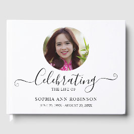 Livro De Visitas Photo Funeral Memorial Modern Keepsake