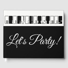 Livro De Visitas Piano de Natal - Típica Preta e Branca