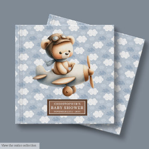 Livro De Visitas Piloto de Urso de Teddy chá de fraldas Guest