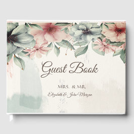 Livro De Visitas Pincelada Elegante, Casamento Floral