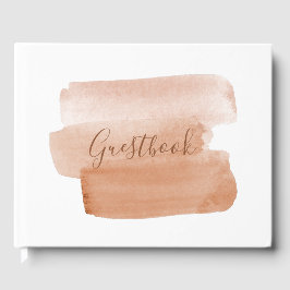 Livro De Visitas Pincelada Minimalista de Aquarela Moderna