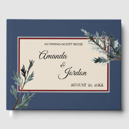 Livro De Visitas Pine Blue Casamento no inverno Guest Book