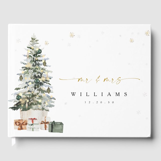 Livro De Visitas Pine Tree Christmas Weding Guest Book (Frente)