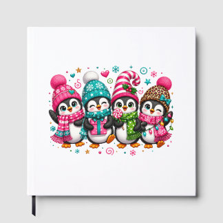 Livro De Visitas Pinguins de Natal Adoráveis