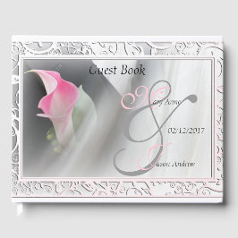 Livro De Visitas Pink Calla Lily Flourish Wedish Book