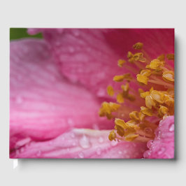 Livro De Visitas Pink Camellia Flower Stamens