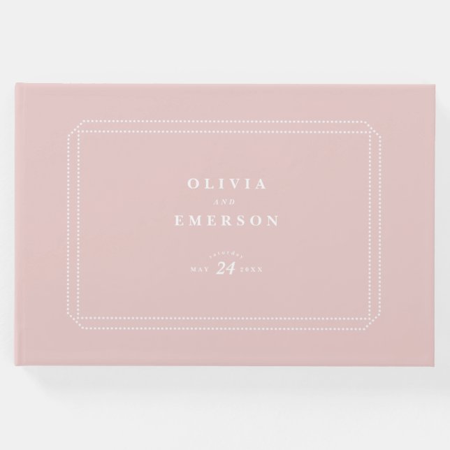 Livro De Visitas Pink de Guestbook de Casamento Clássico (Frente)