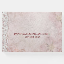 Livro De Visitas Pink Simples e Elegante Casamento Chic