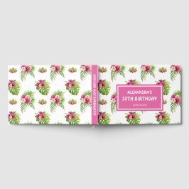 Livro De Visitas Pink Tropical Floral Luau Party birthday