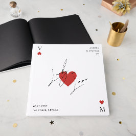 Livro De Visitas Playing Card Heart Casino Nevada Vegas Wedding