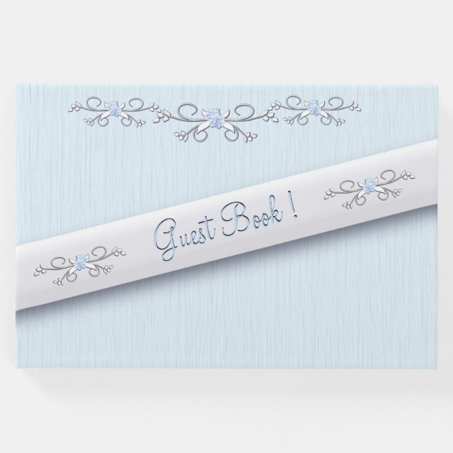 Livro De Visitas Pó Blue Simplicity Guest Book (Frente)